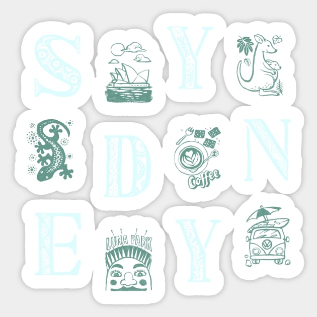 Sydney Alphabets - Lazy Afternoon Sticker by akaneyabushita